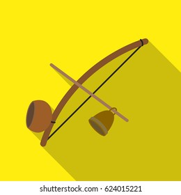 Berimbau icon in flate style isolated on white background. Brazil country symbol stock vector illustration.