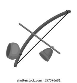 Berimbau icon in monochrome style isolated on white background. Brazil country symbol stock vector illustration.