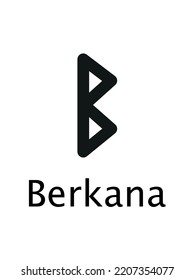 Berkana Runes. Complete collection of Rune alphabet, futhark. Writing ancient Germans. Vector Mystical symbols. 
Esoteric, occult, magic illustration for Tattoos.
