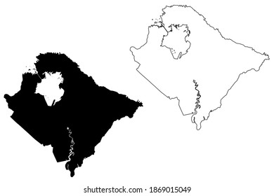 Condado de Berkeley, Estado de Carolina del Sur (condado de los EE.UU., Estados Unidos de América, EE.UU., EE.UU., EE.UU.) mapa de ilustración vectorial, dibujo de garabatos mapa de Berkeley
