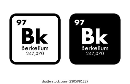 berkelium icon set. vector template illustration  for web design