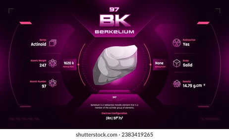 Berkelium Parodic Table Element 97-Fascinating Facts and Valuable Insights-Infographic vector illustration design