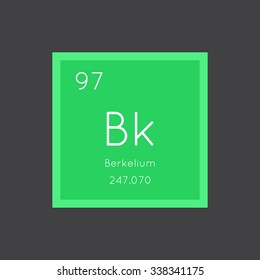 Berkelium simple style tile icon. Chemical element of periodic table. Vector illustration EPS8