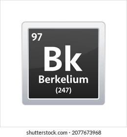 Berkelium symbol. Chemical element of the periodic table. Vector stock illustration.