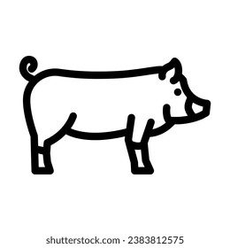 berkshire pig breed line icon vector. berkshire pig breed sign. isolated contour symbol black illustration