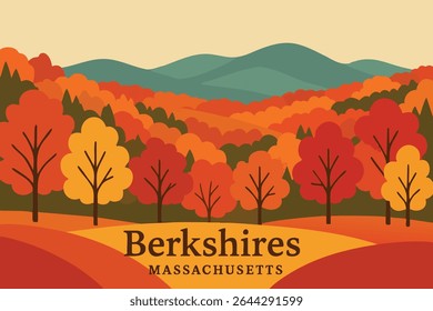 The Berkshires come alive in autumn with vibrant foliage, offering breathtaking views of rolling mountains and forests filled with fall colors