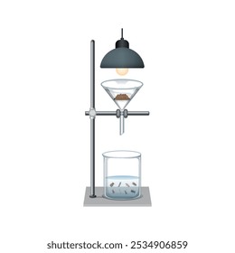 Berlese Funnel Experiment Scientific Design. Vector Illustration.
