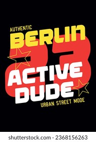 diseño de moda vectorial de camisetas activas berlín
