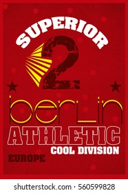 berlin athletic cool division,t-shirt print poster vector illustration