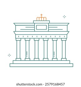 Berlin Brandenburg Gate Landmark Vector Icon Design