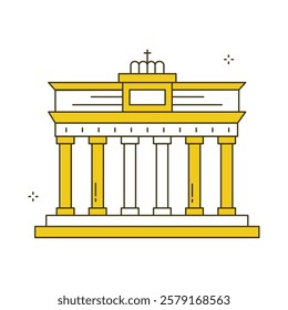 Berlin Brandenburg Iconic Structure Vector Icon Design