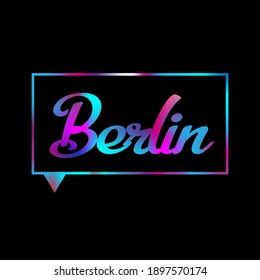 Berlin card. Capital of Germany. Hand drawn lettering background. Ink illustration. Modern brush calligraphy. Isolated on white background