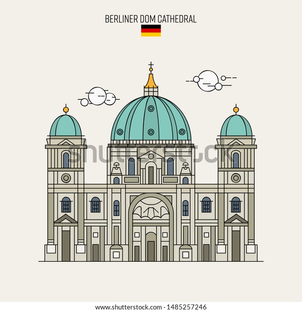 Berlin Cathedral Berliner Dom Vector Stock Vector Royalty Free 1485257246