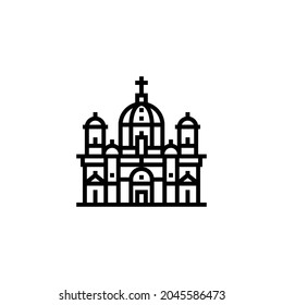 Icono De La Catedral De Berlín Aislado En Fondo Blanco 