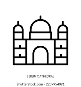 berlin cathedral icon. Line Art Style Design Isolated On White Background