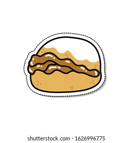 berlin chilean dessert doodle icon, vector illustration