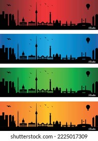 Berlin city in a four different colors - illustration