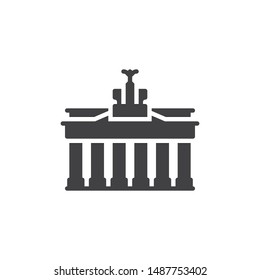 Berlin city landmark vector icon. filled flat sign for mobile concept and web design. Brandenburg gate glyph icon. Germany building travel symbol, logo illustration. Vector graphics