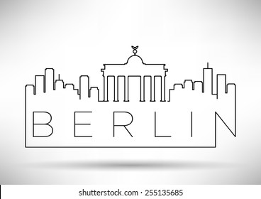 Berlin City Line Silhouette Typographic Design