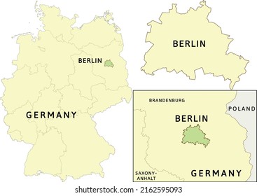 Stadtlage Berlin auf Karte von Deutschland