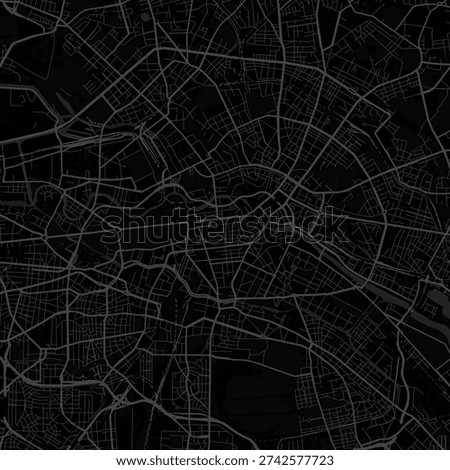 Berlin City Map Balanced Geometric Composition with Refined Cartographic Precision, Ideal for Modern Home Decor and Minimalist Office Wall Styling, emphasizing refined linework, with balanced.