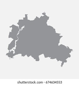 Berlin city map in gray on a white background