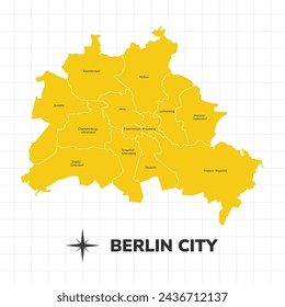 Ilustración del mapa de Berlín. Mapa de la ciudad en Alemania