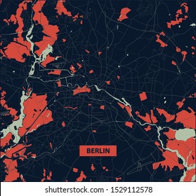 Berlin city map - Streets of Berlin - Germany. Street map. Vector illustration.