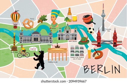 Stadtplan Berlin. Vektorgrafik.