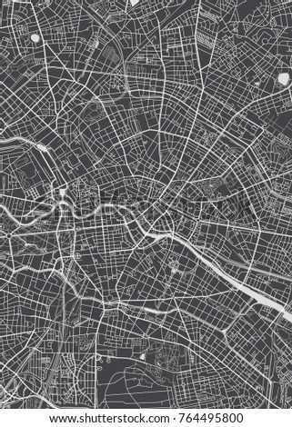 Berlin city plan, detailed vector map