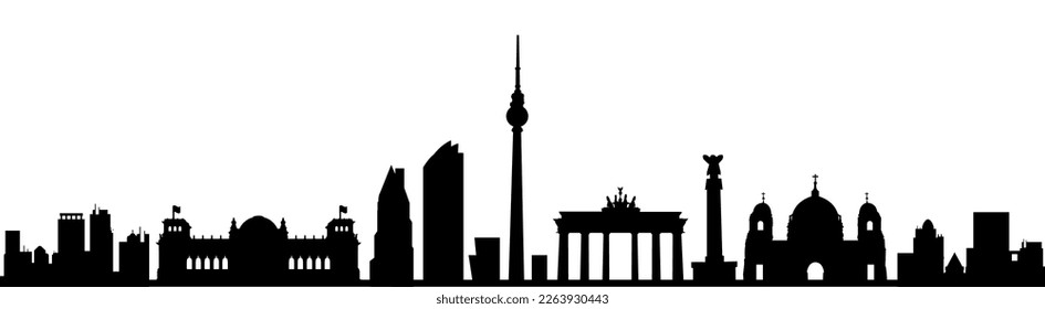 Berlin city silhouette with towers, Berlin skyline - stock vector