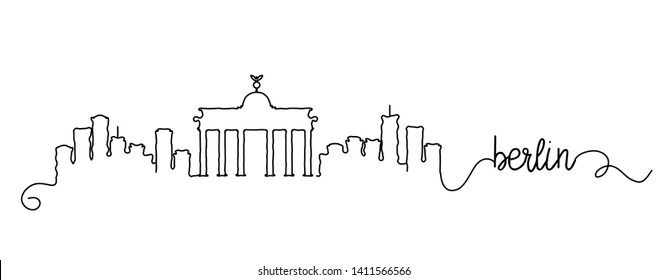 Berlin City Skyline Doodle Sign