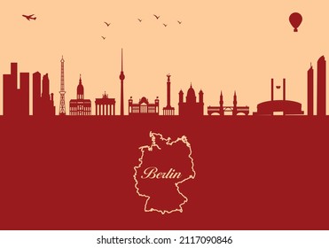 Berlin city skyline silhouette - illustration