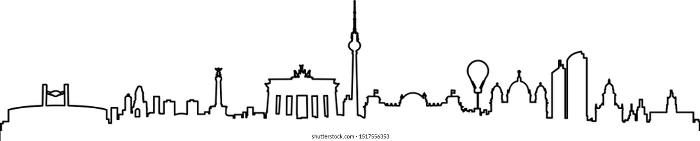 Berlin City Skyline Vector Silhouette