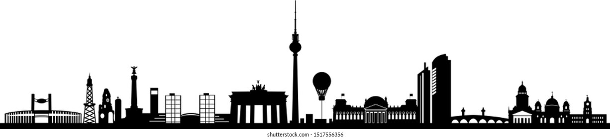 Berlin City Skyline Vector Silhouette