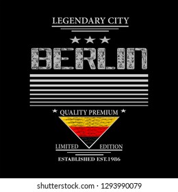 berlin city typography illustration vector, tee shirt printing trendy