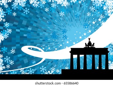 Berlin city winter background