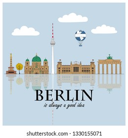 Berlin cityscape card - Vector