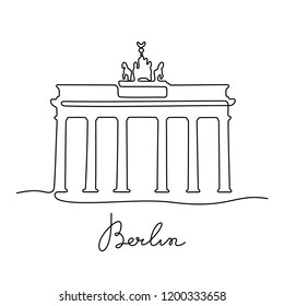 Berlin continuous line drawing, Brandenburg Gate