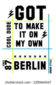 berlin cool dude,t-shirt design 
