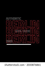 berlin cool dude,t-shirt design fashion vector