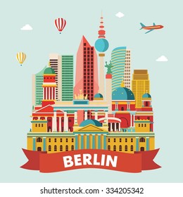 Berlin detailed skyline. Vector illustration