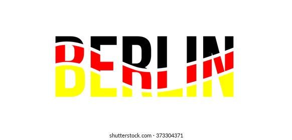 Berlin german typo flag vector