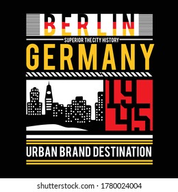 berlin germany 1945 design typography, vector illustration