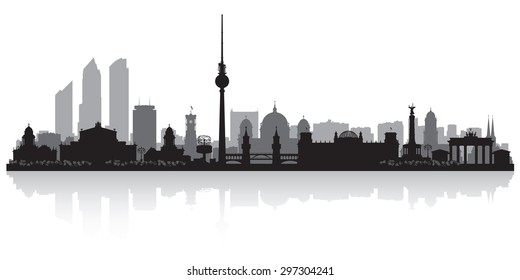 Berlin Germany city skyline vector silhouette illustration