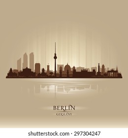 Berlin Germany city skyline vector silhouette illustration