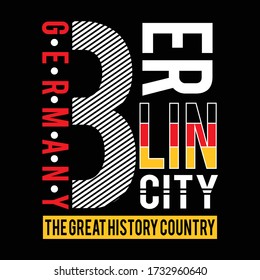 berlin germany city typography, vector illustration for print