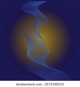 Berlin, Germany - December 28, 2024: Abstract 2D vector with gradient blue lines from light to dark blue on a deep blue background. Ideal for digital art, backgrounds, and creative design projects.