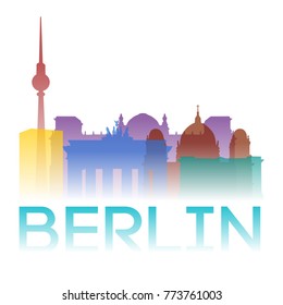 Berlin Germany Europe Icon Silhouette Gradient Design City Vector Art