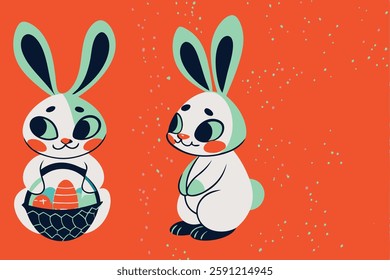 Berlin, Germany – February 20, 2024: Springtime Bunny with Easter Eggs in Soft Pastel Colors.